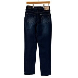 True Religion Sarah High Rise Straight Dark‎ Wash Denim Jeans Women's Size 27